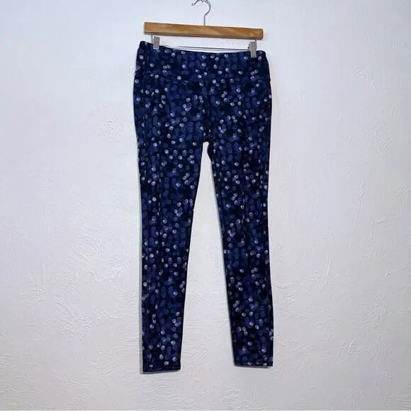 Athleta Women’s Chaturanga Polka Dot Leggings Blue Size M - Picture 2 of 7